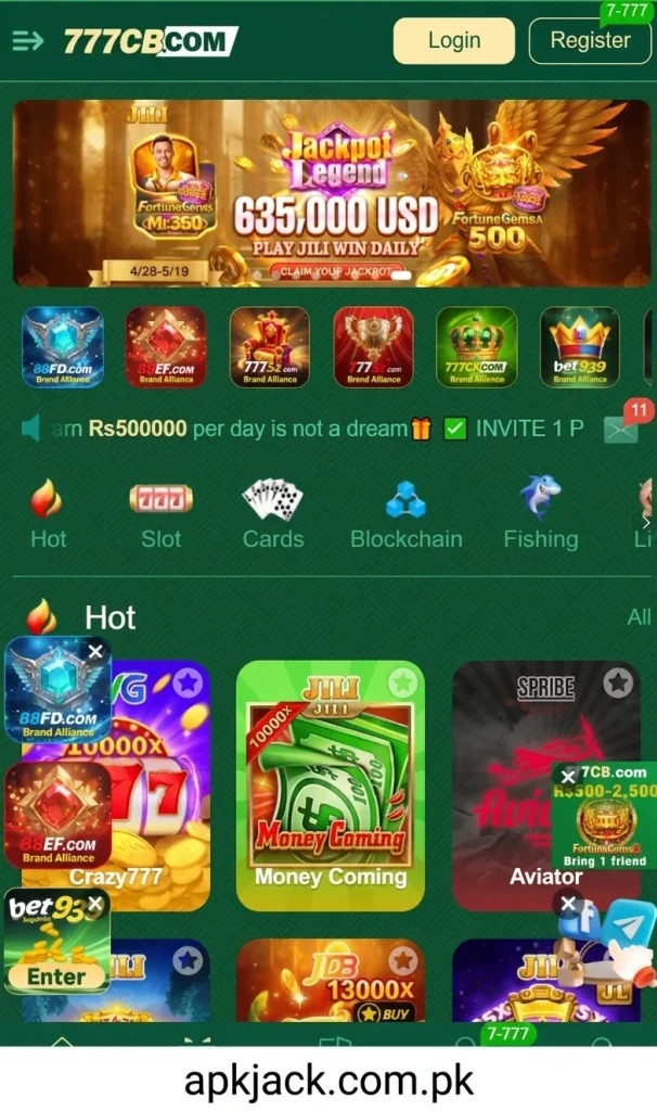 777CB Game interface