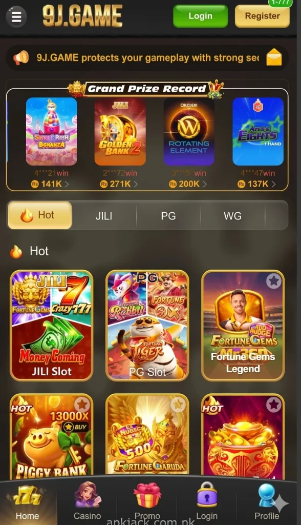 9 J Game interface