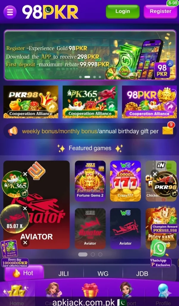 98PKR Game Interface