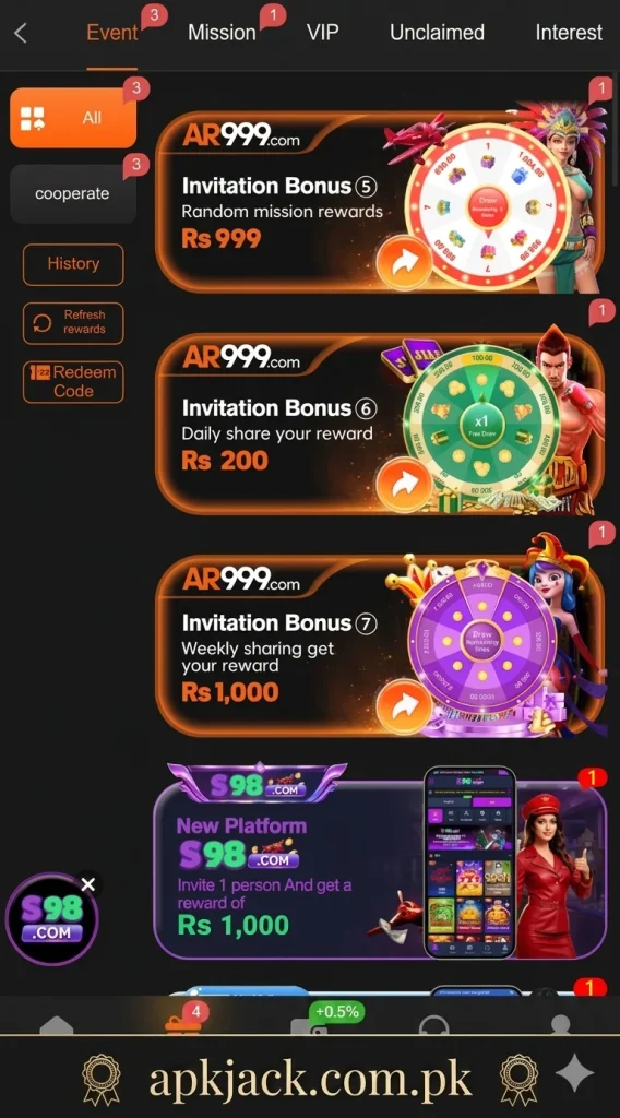 AR 999 Game Bonuses and Rewards