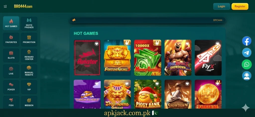 BRO 444 Game interface