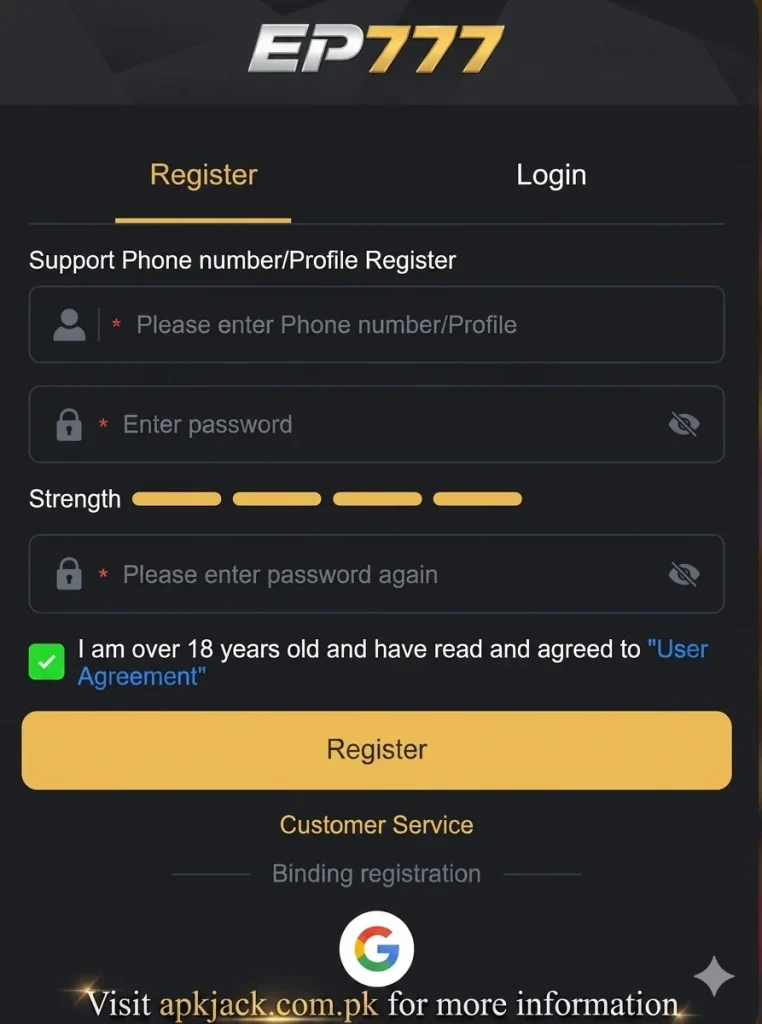 EP777 Game Registration and Login