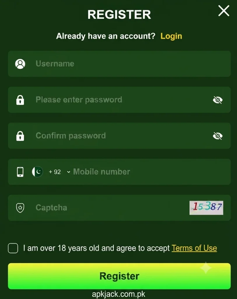 GGX Game registration and login
