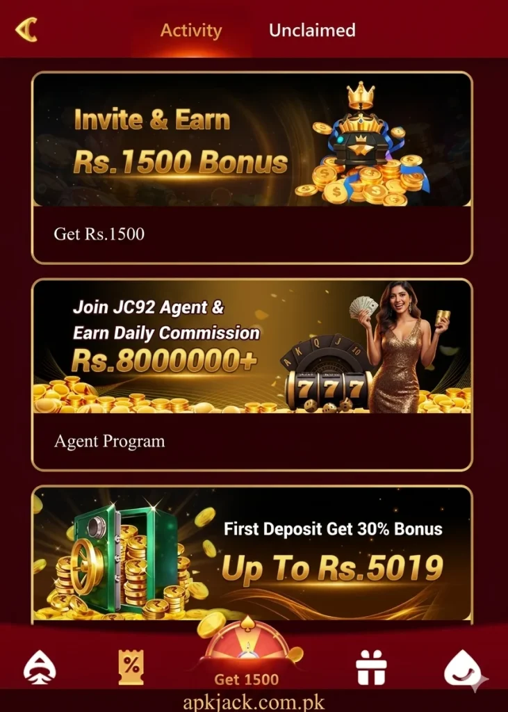 JC92 Game Bonuses and rewards