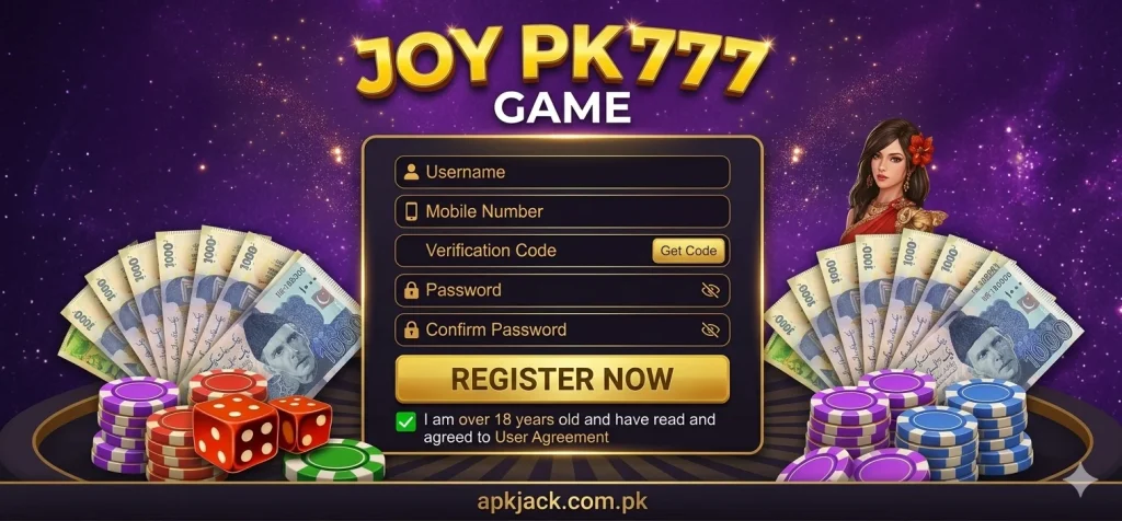 JOY PK 777 Game Registration and Login