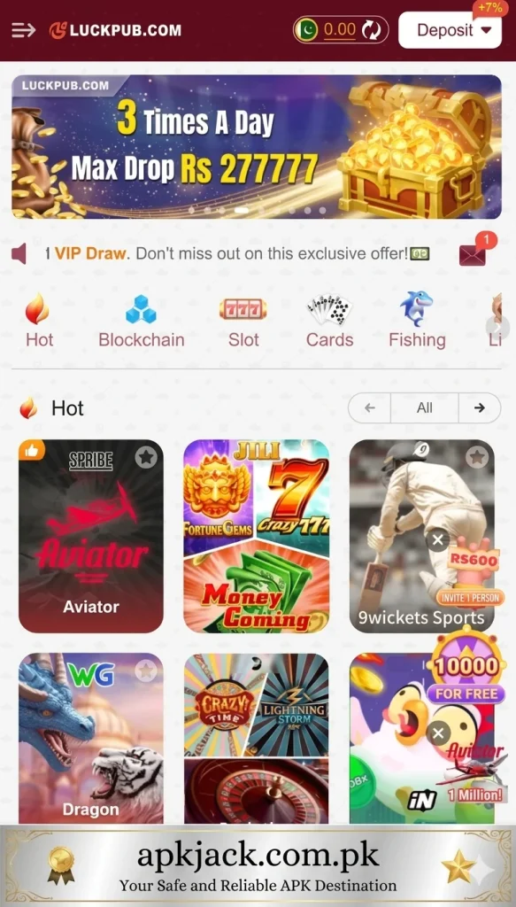 Luck Pub Game Interface