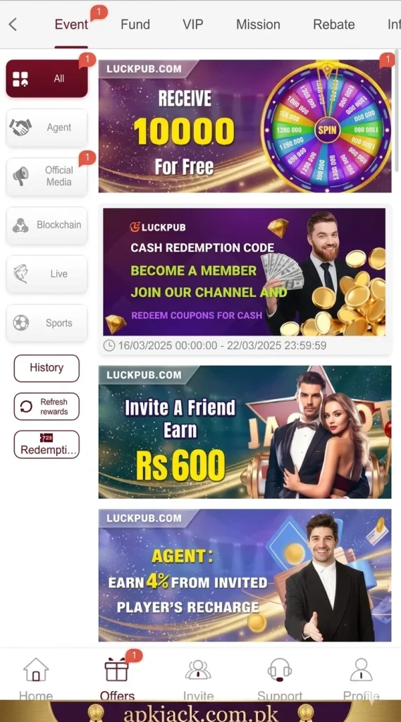 Luckpub Game bonuses