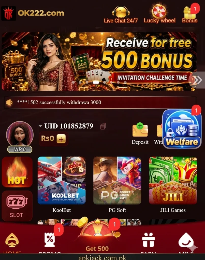 OK 222 GAME INTERFACE