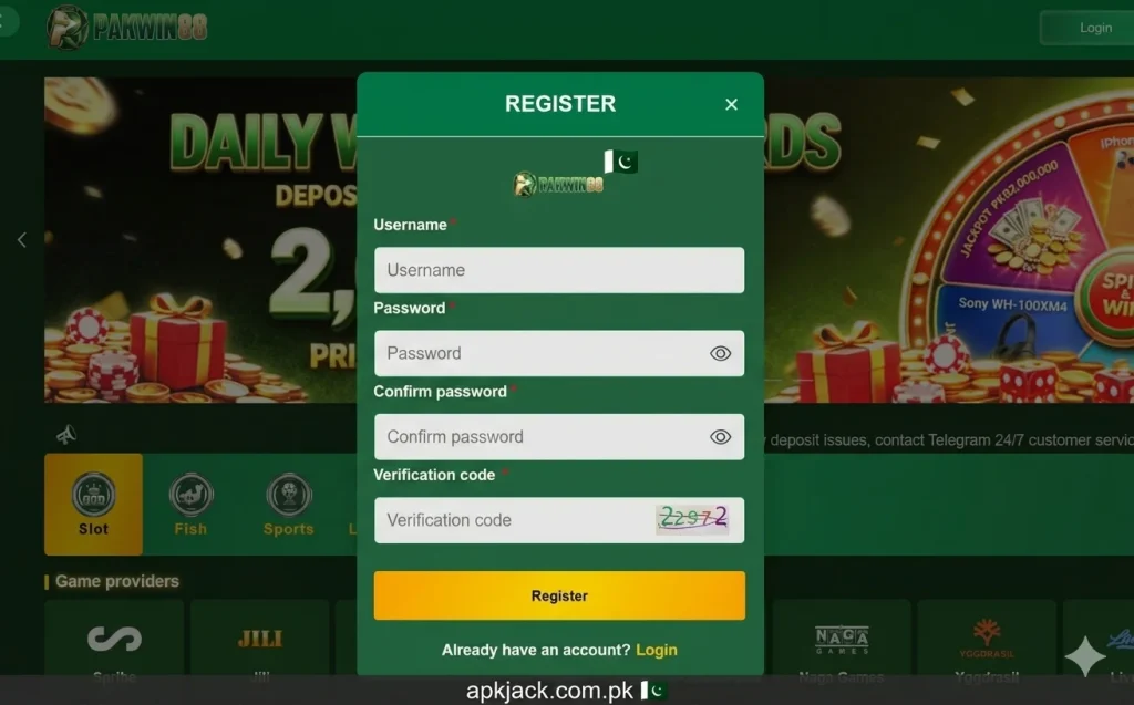PAKWIN88 Game Registration