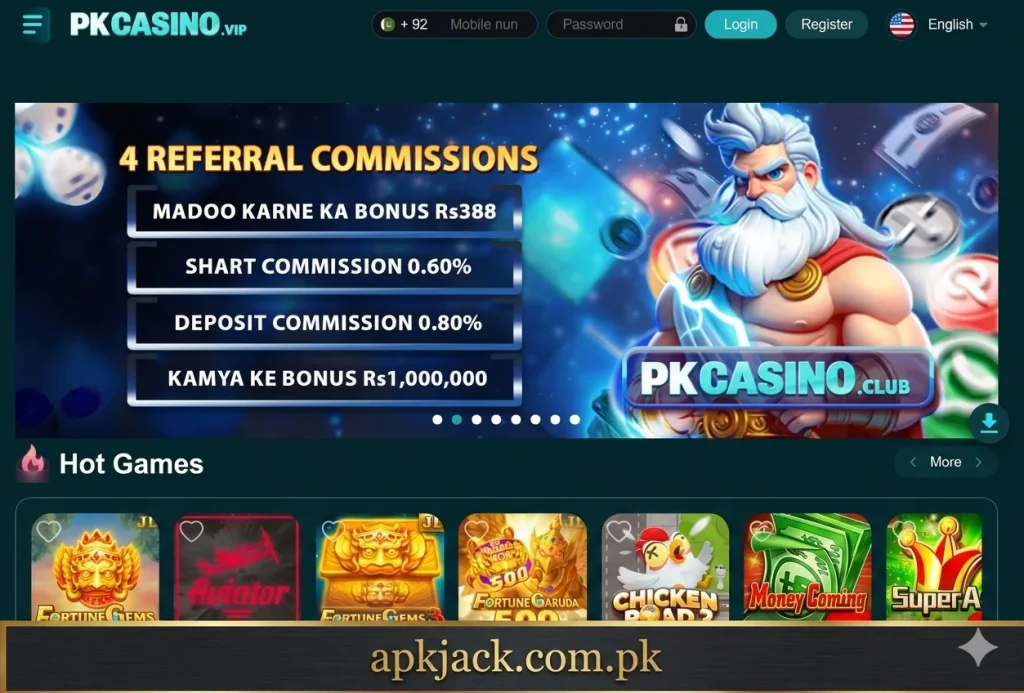PK Casino Game interface