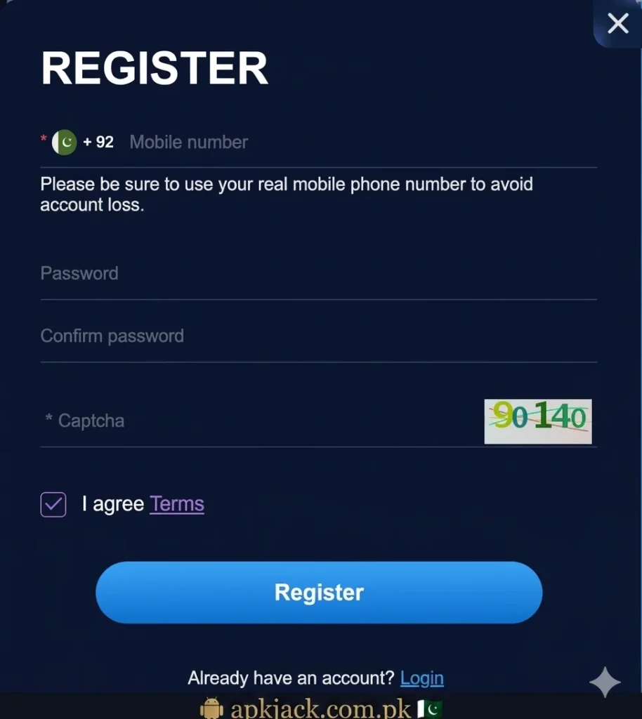 PLAYPKR Game registration and login