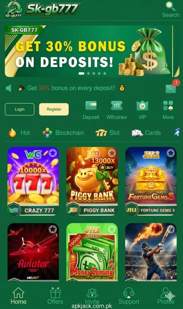 SK GB 777 Game INTERFACE
