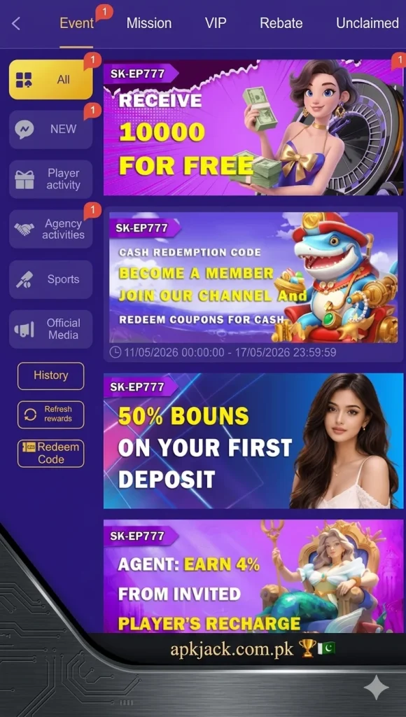 SKEP 777 Game bonuses and rewards