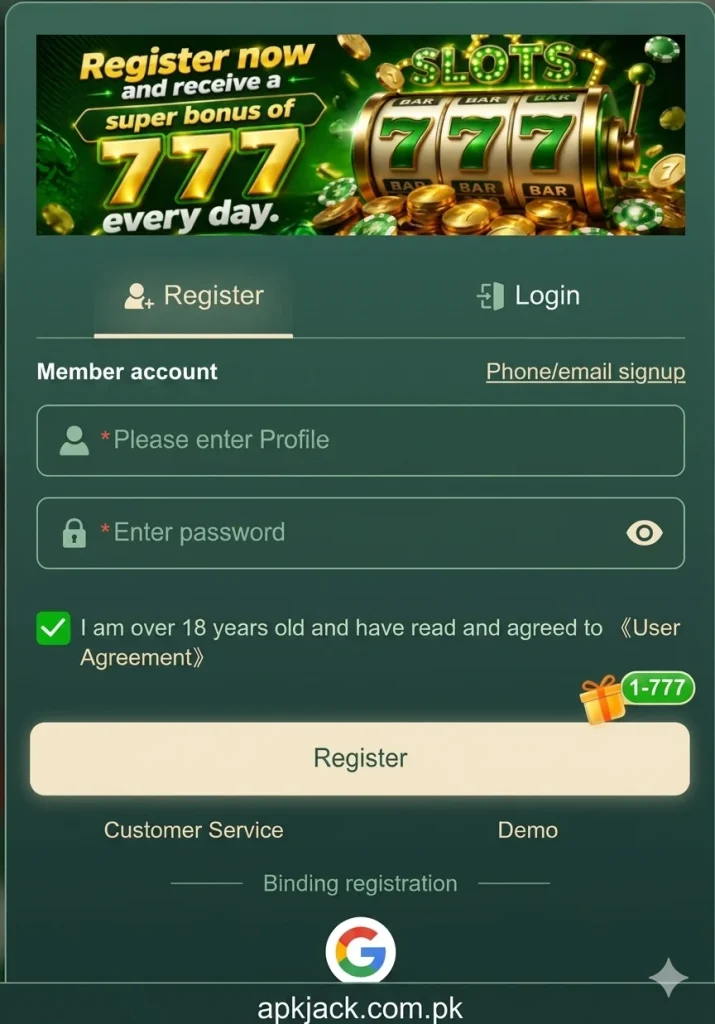 STAKE 777 Game Registration
