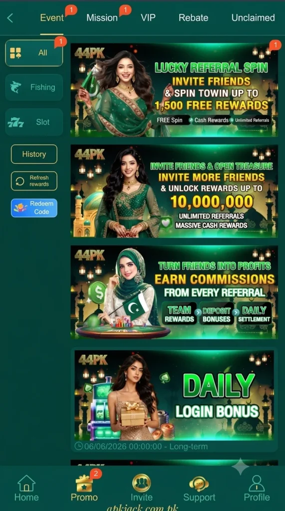 44PK Game Bonuses and Rewards
