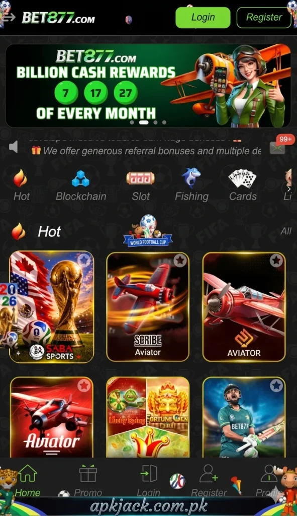 BET877 Game interface