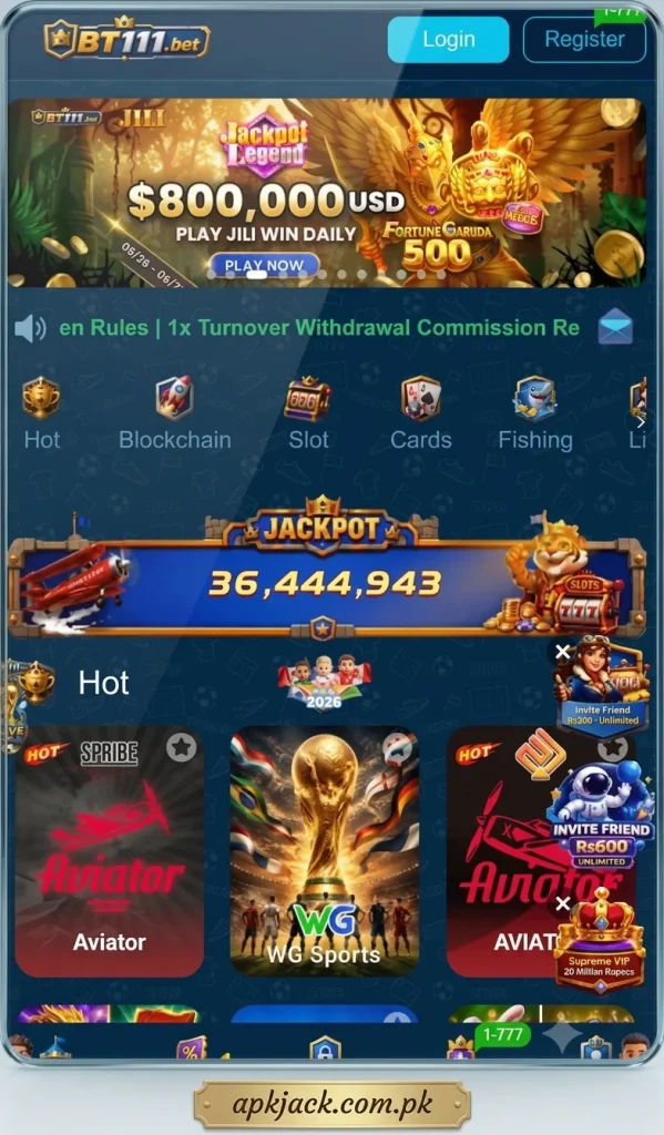 BT111 Bet Game user interface