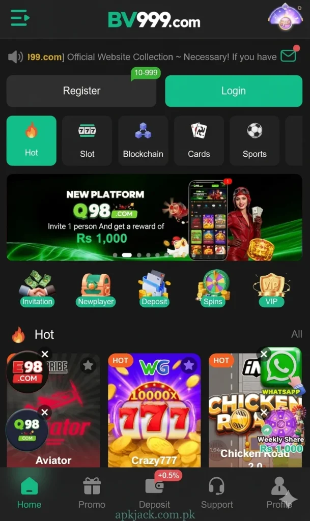 BV999 GAme APK Home Jazz Cash