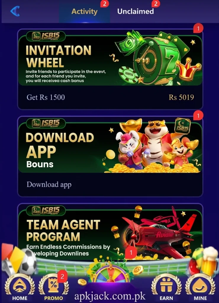 ISB 15 Game Earning options