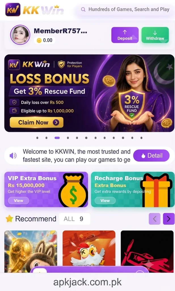 KKWIN Game gameplay download and earn