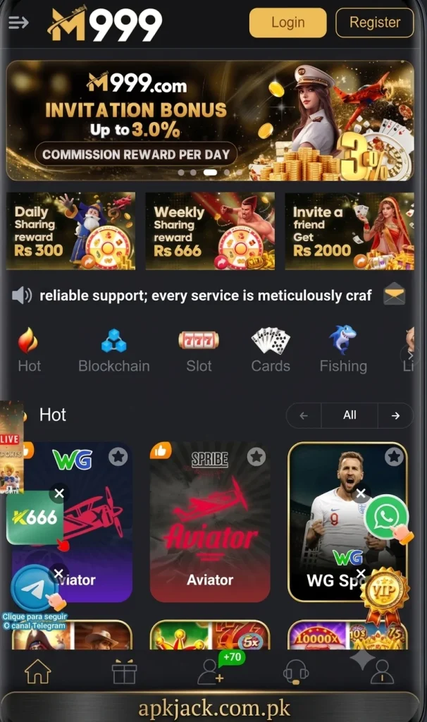 M999 Game home page and games listing jazzcash and easyopaisa