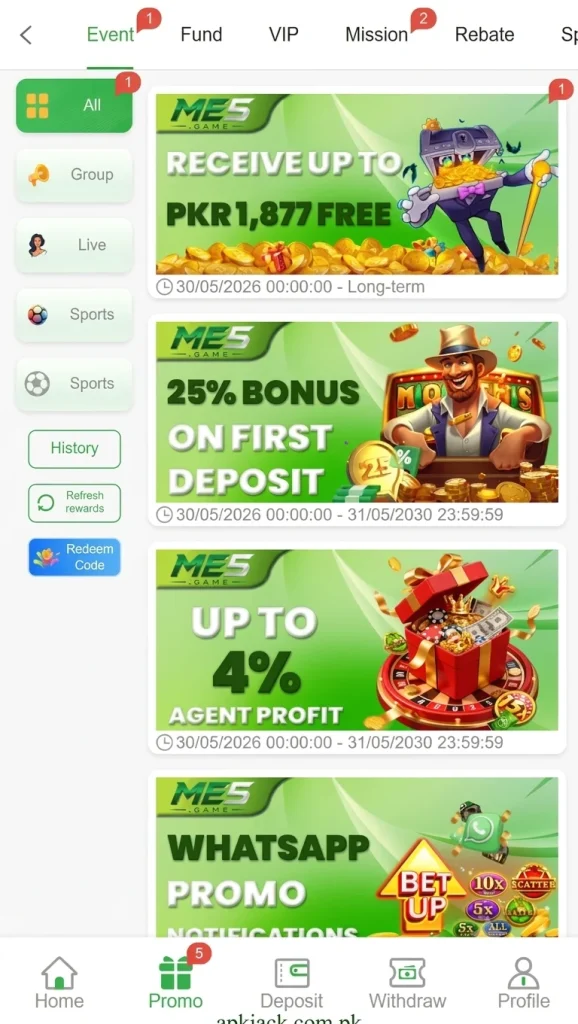 ME5 Game Rewards and bonuses