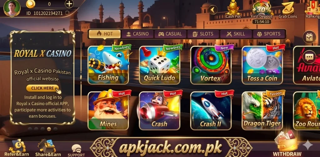 ROYAL X Game interface