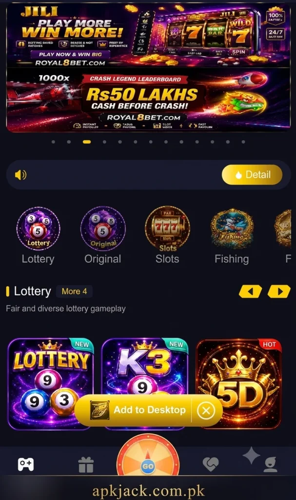 Royal8 Bet Game user interface and icon to earn money