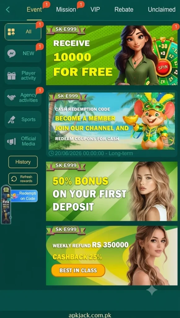 SK E999 Game bonuses and rewards