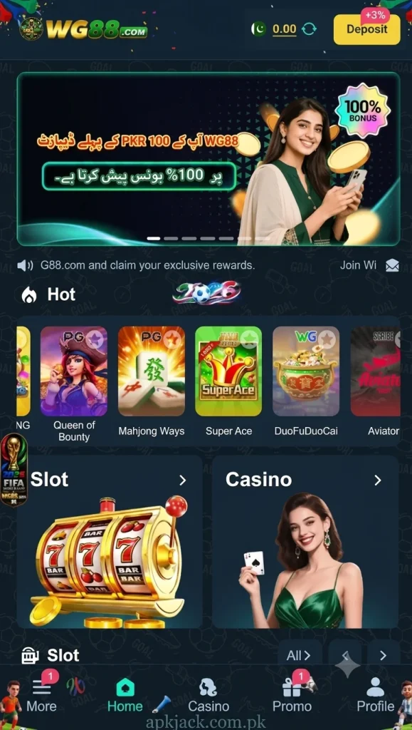 WG88 Game Home page jazzcash