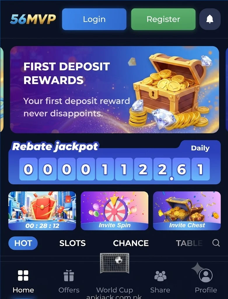 56MVP Game Home page earning money 